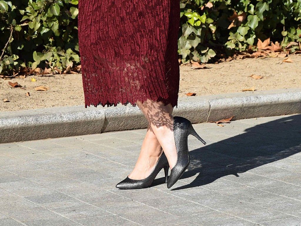 falda de midi encaje zara